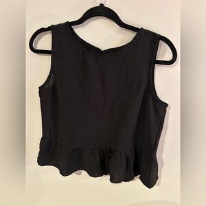 Black Sleeveless Ruffle Hem Set
